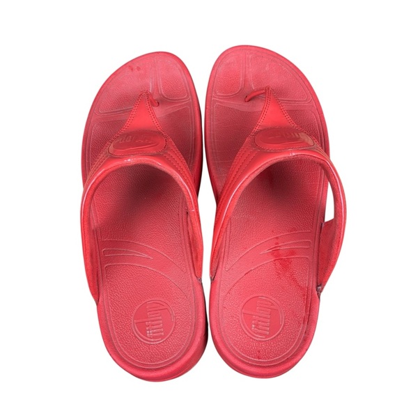 FitFlop Women's Walkstar toe-post Bright Red Sandals Sz 11 - Picture 6 of 8